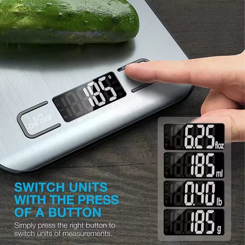 Digital Kitchen Scale 5kg/10kg Food Multi-Function Stainless Steel Balance LCD Display