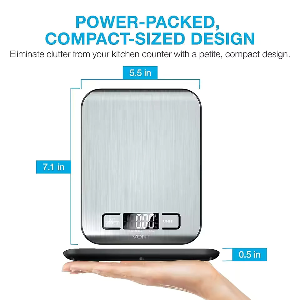Digital Kitchen Scale 5kg/10kg Food Multi-Function Stainless Steel Balance LCD Display